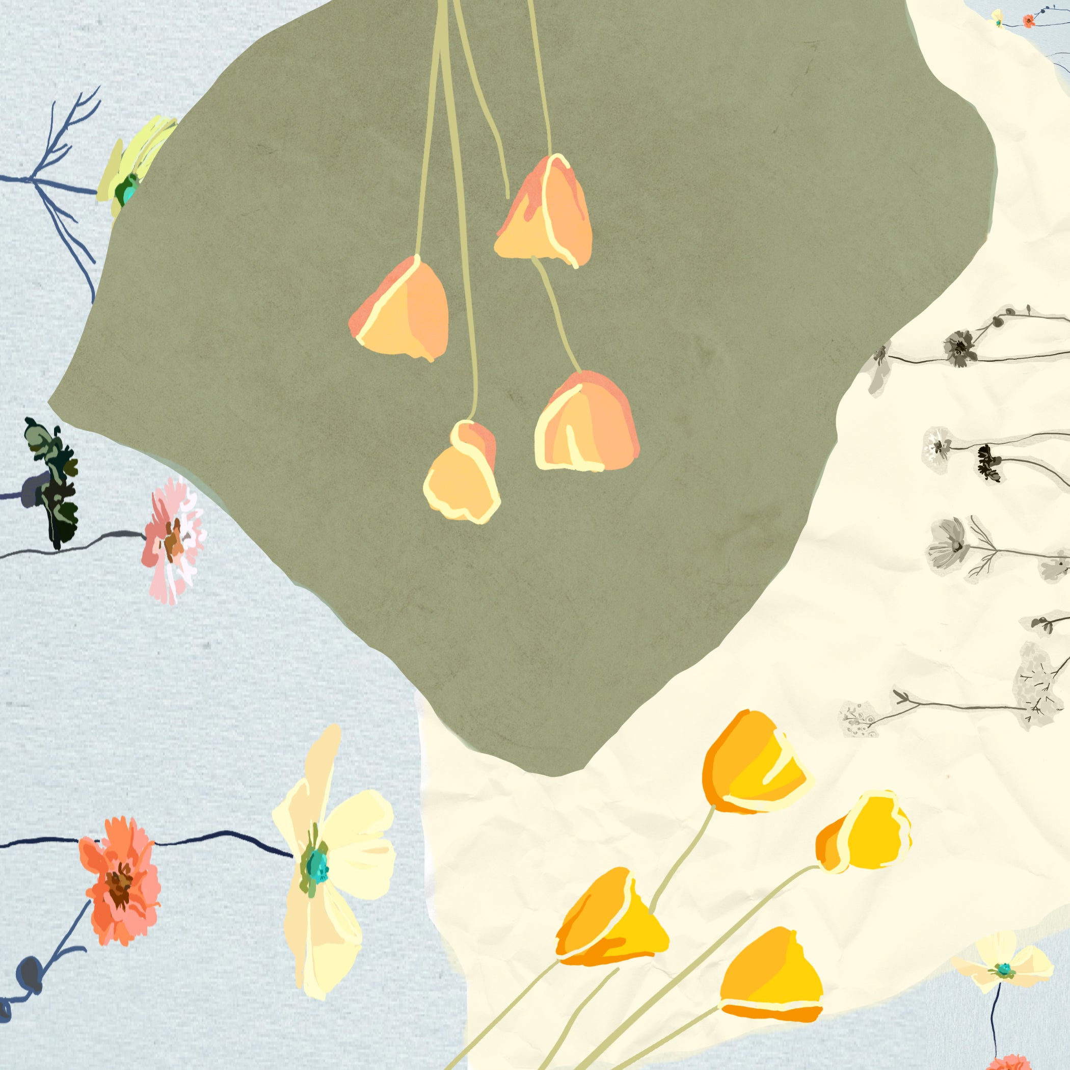 "Flower Collage" Print