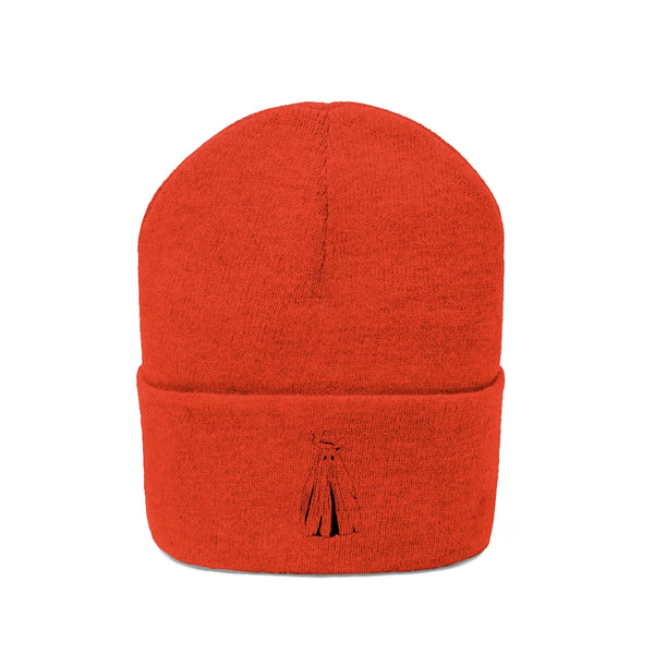 Embroidered Orange "Ghost Goes West" Knit Beanie