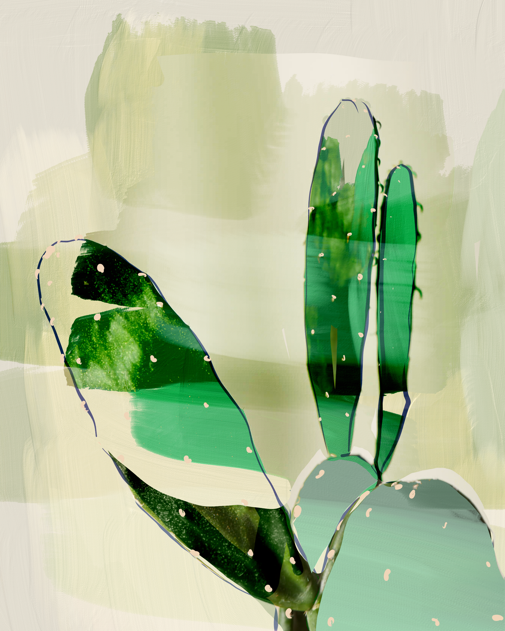"Patchwork Cactus" Print