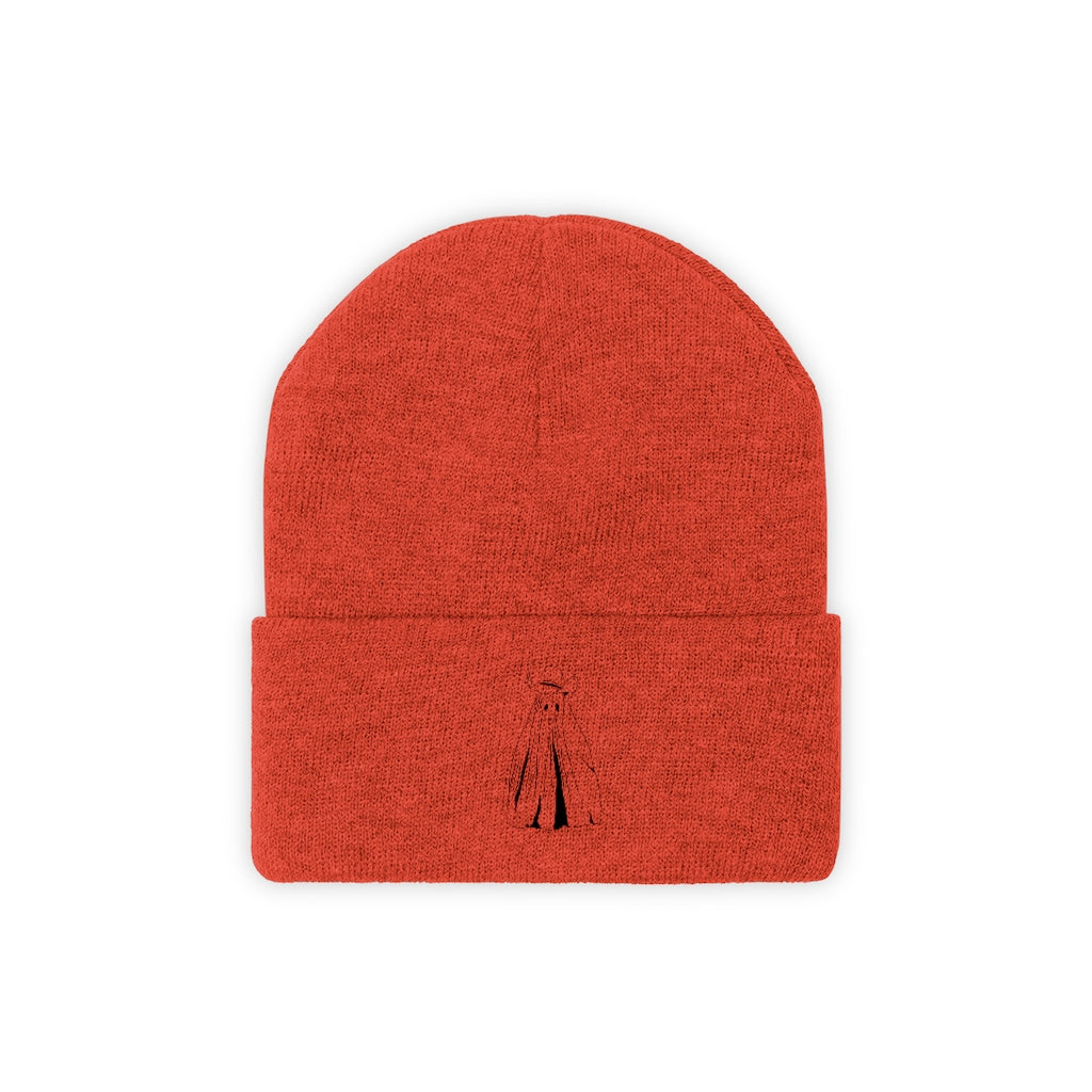 Embroidered Orange "Ghost Goes West" Knit Beanie