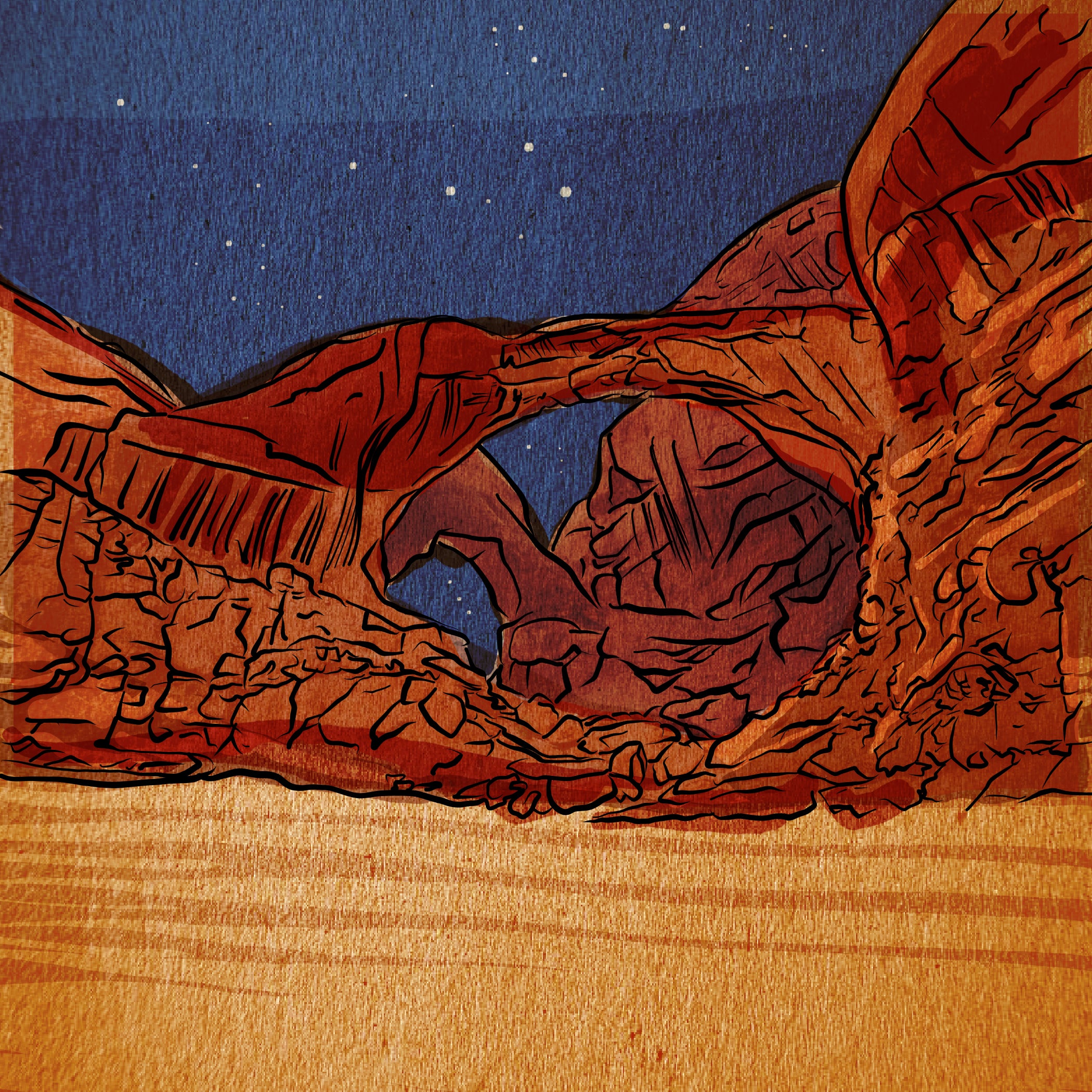 "Moab" Hand Cut Postcard