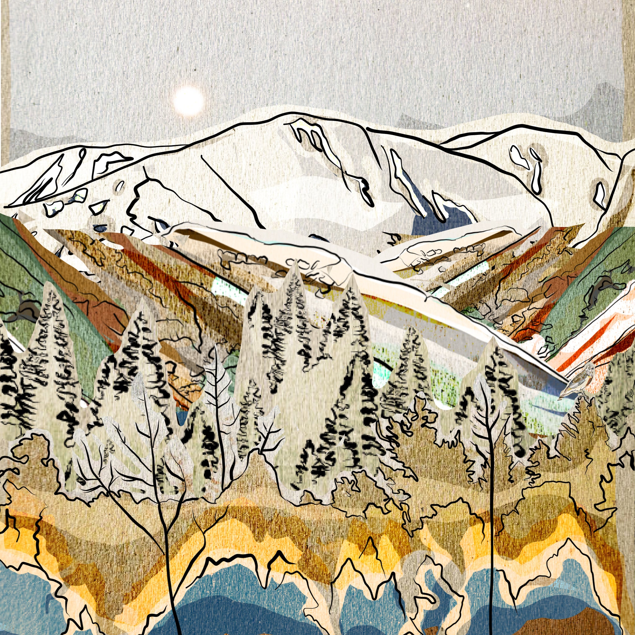 "Mountain Collage" Print